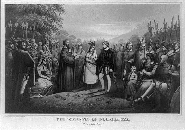 Pocahontas and John In 1614 Pocahontas married John Rolfe.