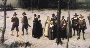 The first winter was very hard. The Pilgrims had landed too late to plant crops. The climate was cold and harsh.
