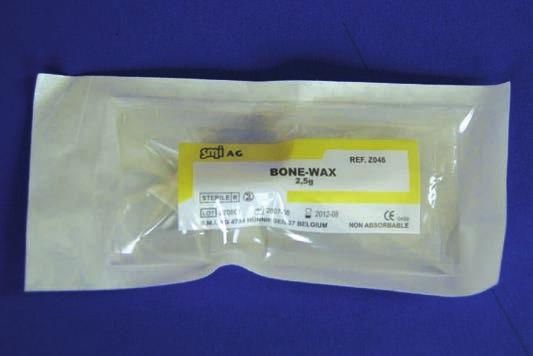 Used in the control of bleeding from bone surfaces by acting as a mechanical barrier.