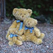 332 MUMBLES TEDDY BEARS MM1 BRACKEN BEAR Plush bear with blue / white tartan ribbon