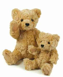 for children of all ages Light brown coloured bear with jointed arms and legs, dark brown stitched nose Contrast pads on paws and feet Complies