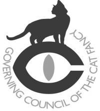 THE GOVERNING COUNCIL OF THE CAT FANCY 5 Kings Castle Business Park The Drove Bridgwater TA6 4AG Tel: 01278 427 575 Fax: 01278 446 627 email: info@gccfcats.