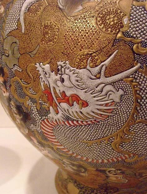 Jar with Dragons and Religious Personages Satsuma stoneware with signature of Fusan Year of the Dragon The Dragon Personality: