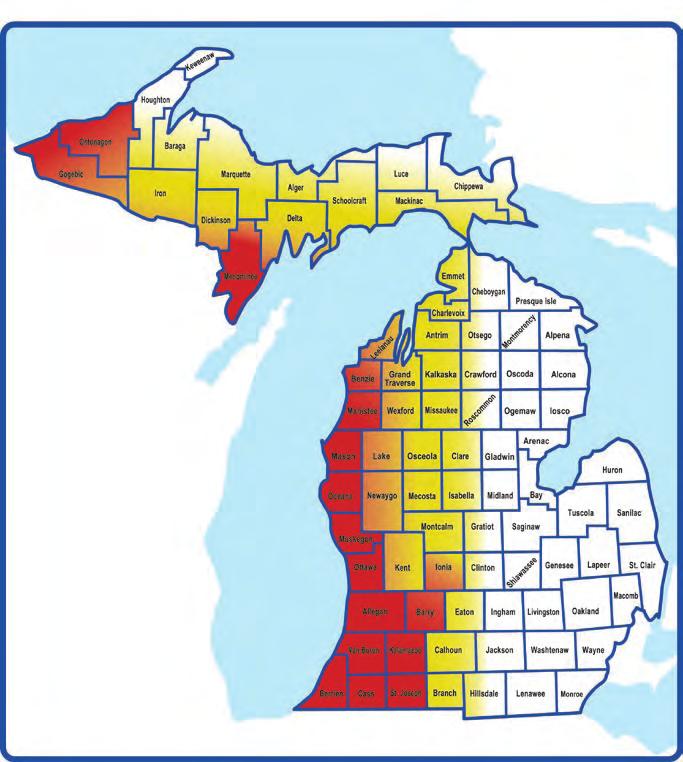 Michigan Lyme Disease Risk Lyme disease risk in this map is based on known, field confirmed populations of infected Black-Legged ticks or confirmed human cases.