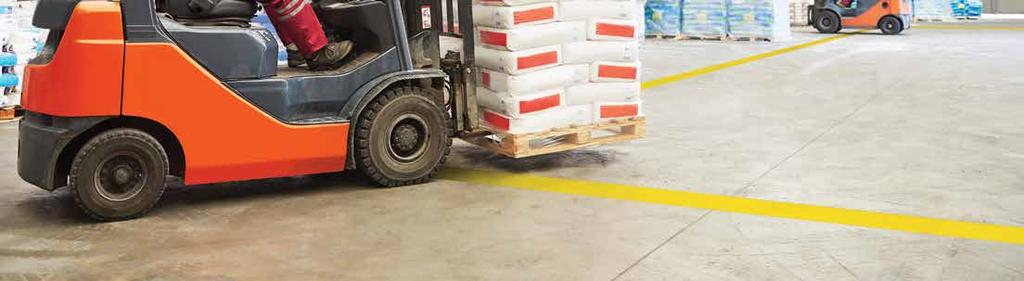 Where other floor marking tapes fail, 971 s thick backing provides excellent abrasion resistance and withstands lifting from forklift traffic and dragging pallets.