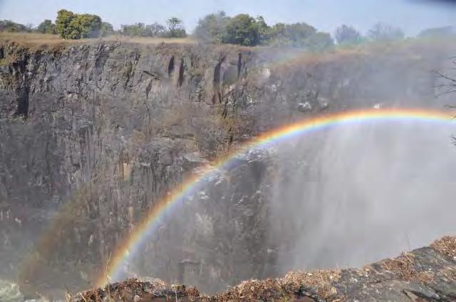 The Zambezi river, upstream from the falls, experiences a rainy season from late November to early April, and a dry season for the rest of