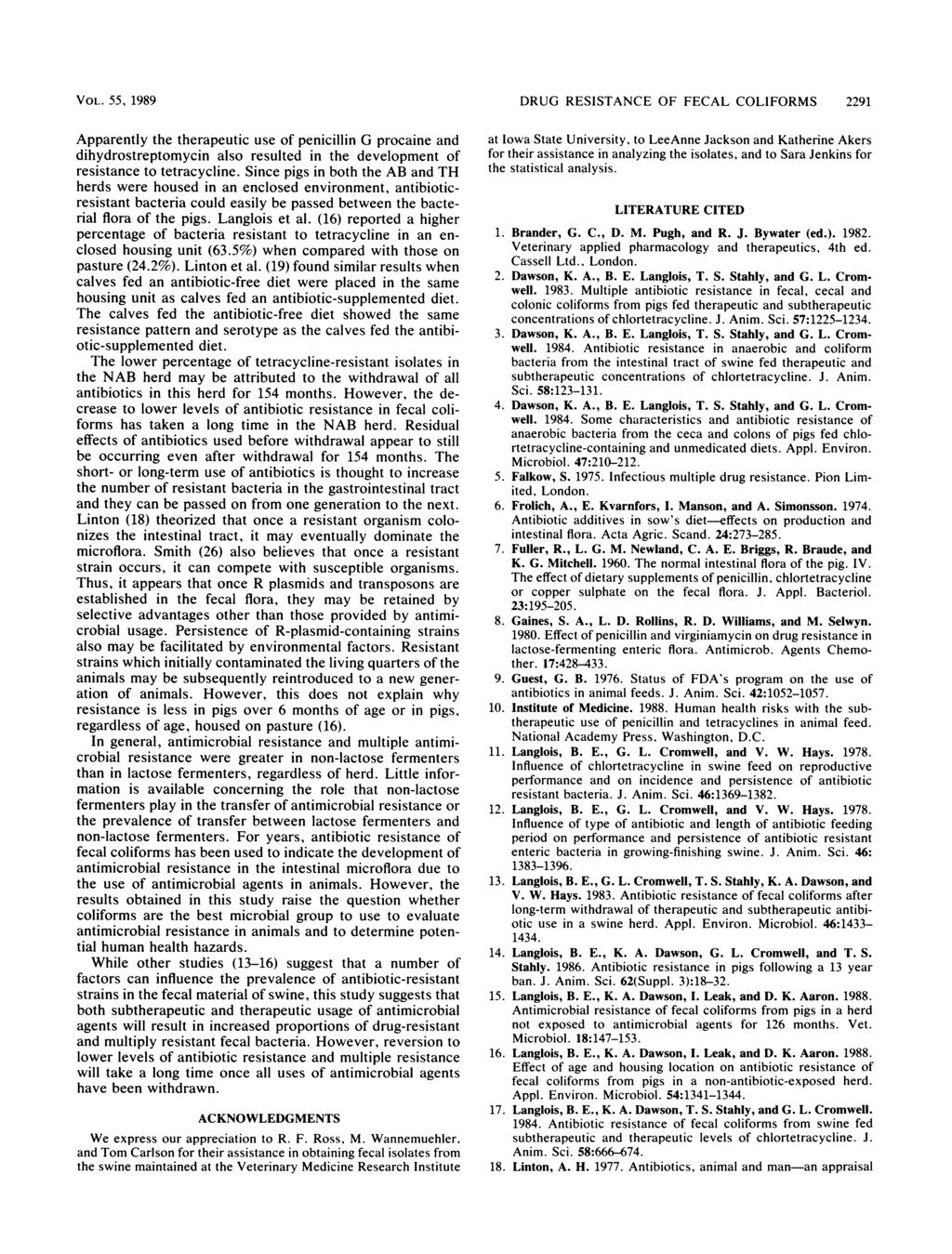 VOL. 55, 1989 Apparently the therapeutic use of penicillin G procaine and dihydrostreptomycin also resulted in the development of resistance to tetracycline.