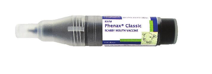 Phenax Classic Phenax Classic For the vaccination of sheep and goats against contagious pustular dermatitis (scabby mouth or orf).