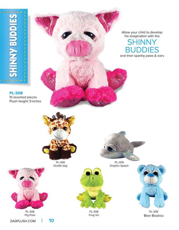 Allow your child to develop his imagination with the SHINNY BUDDIES and their sparkly paws & ears PL-308 10 assorted pieces
