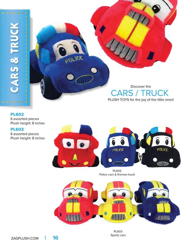 Discover the CARS/TRUCK PLUSH TOYS for the joy of the little ones!