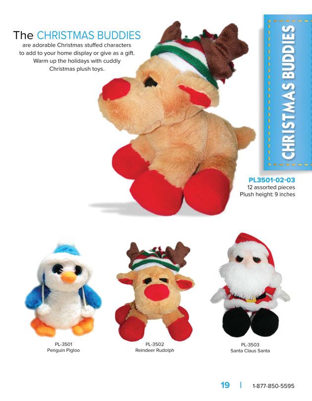 The CHRISTMAS BUDDIES are adorable Christmas stuffed characters to add to your home display or give as a gift.