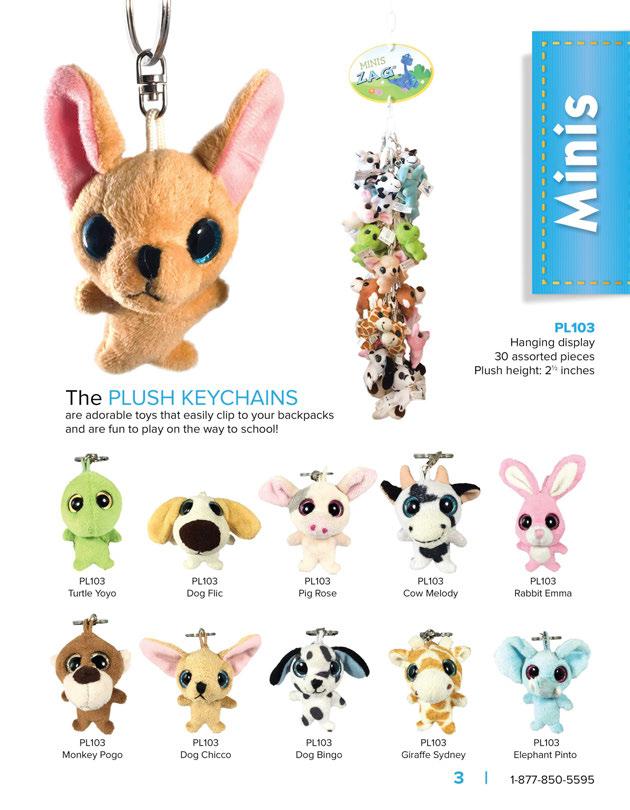 The PLUSH KEYCHAINS are adorable toys that easily clip to your backpacks and are fun to play on the way to school!