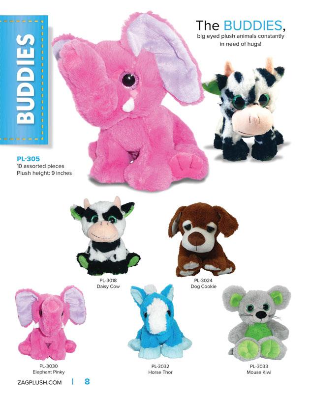 The BUDDIES, big eyed plush animals constantly in need of hugs!