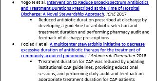 Strategy #4: Reduce Duration of ABX Treatment for Uncomplicated CAP to 5 Days 3 component intervention to reduce CAP treatment duration Survey to assess