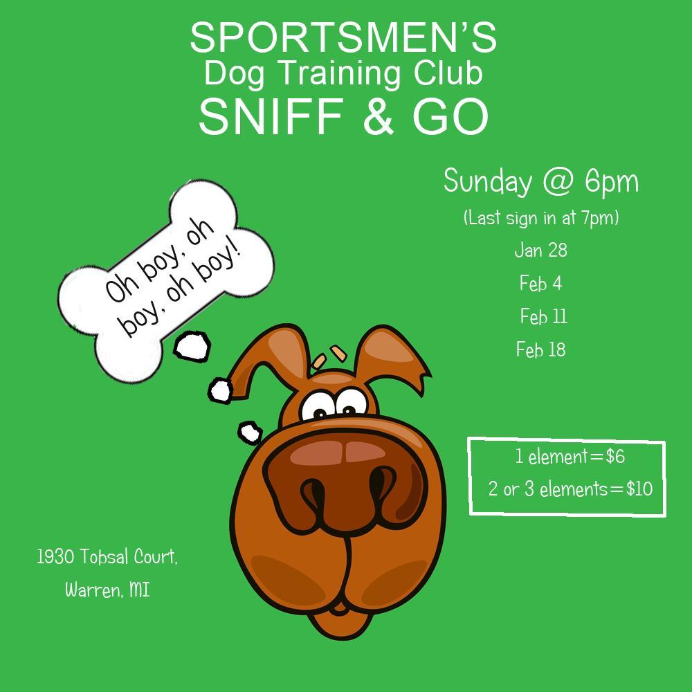 Join us for a SNIFF & GO (Nose Work Fun Match).