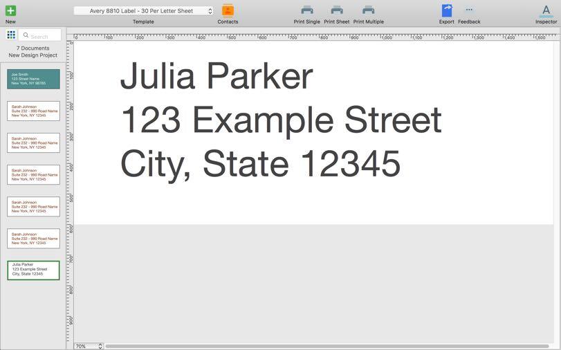 Print different addresses to a sheet There are two options for