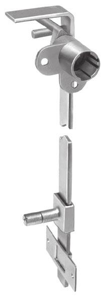 D8838 Front Mounted Gang Lock D8840 Side Mounted Gang Lock APPLICATION For locking drawers in desk pedestals and other multiple drawer applications. Lock mounts in right corner.