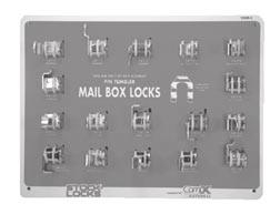 Boards are organized by type of locks and can be hung or fastened in place. Available individually or in sets.