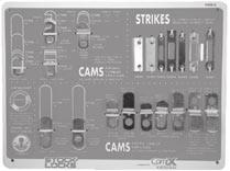 CAM ASSORTMENT Pin Tumbler - Disc Tumbler STRIKES V69B-6 Board V69B-6 Board displays disc tumbler cam locks C8051