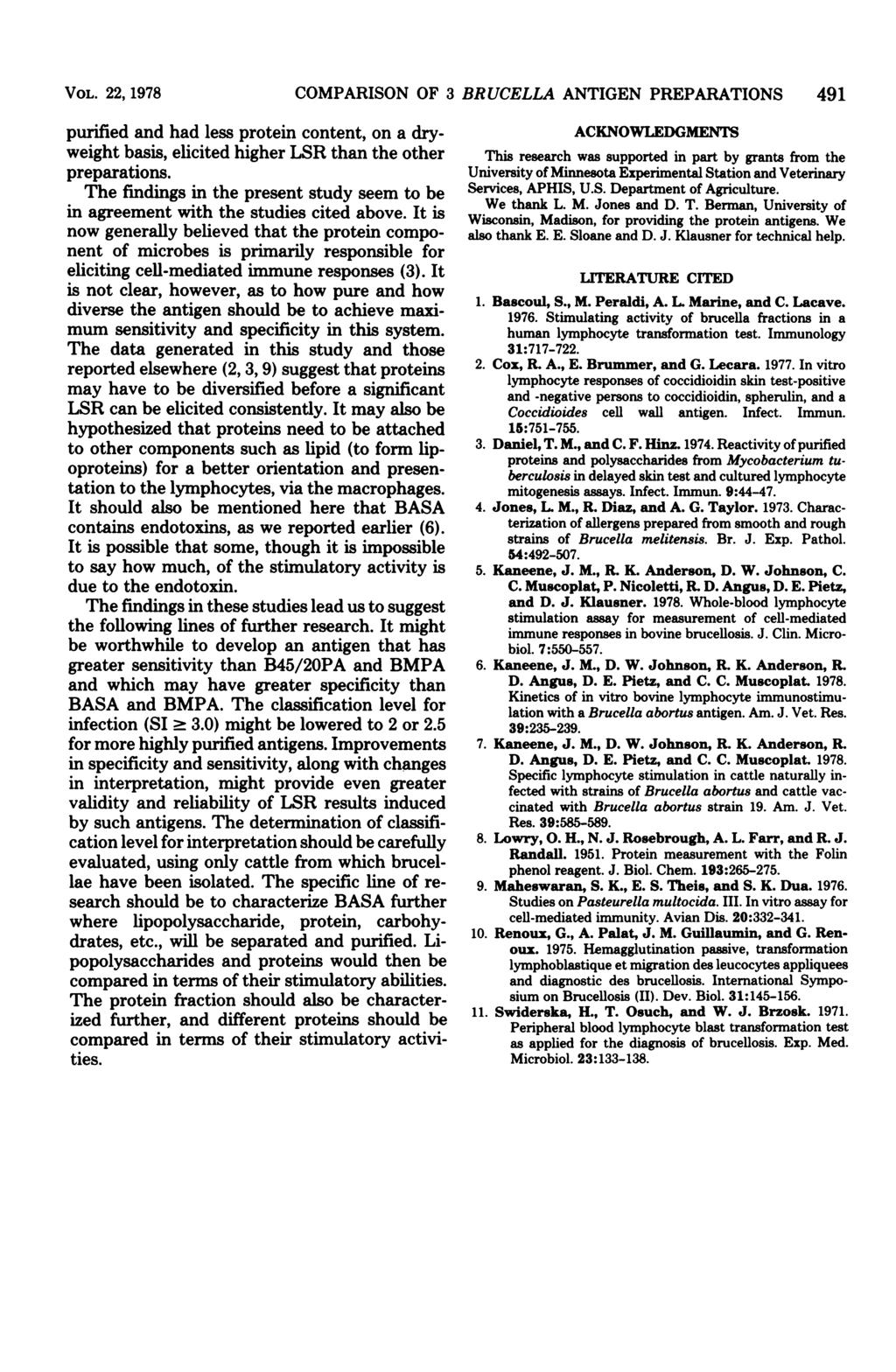 VOL. 22, 1978 purified nd hd less protein content, on dryweight bsis, elicited higher LSR thn the other preprtions.