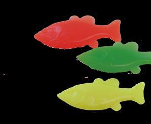 5 / 6 color: assorted solid, neon & marbled Fish & Minnow are a great