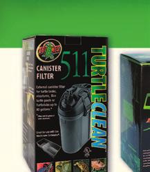TURTLE PRODUCTS CUSTOMER FAVORITE A B C D E A. TURTLECLEAN 511 CANISTER FILTER For tanks up to 60 gallons. New double-fi ltering system with internal biological recirculation.