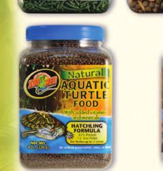 GOURMET AQUATIC TURTLE FOOD A food medley of Zoo Med s aquatic turtle pellets blended with dried shrimp, mealworms and whole cranberries. Natural, with added vitamins and minerals.