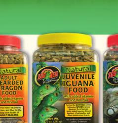 (23 kg) NATURAL NO ARTIFICIAL COLORS, FLAVORINGS, OR PRESERVATIVES ADDED. Item# ZM-134* B. NATURAL ADULT BEARDED DRAGON FOOD WITH ADDED VITAMINS AND MINERALS.