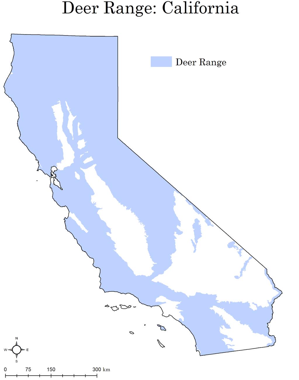Figure C.6. Deer Range for California.