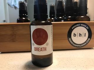 BREATH For freshening breath and help preventing tarter build up. The Breath Blend contains Myrrh, Peppermint and distilled water.