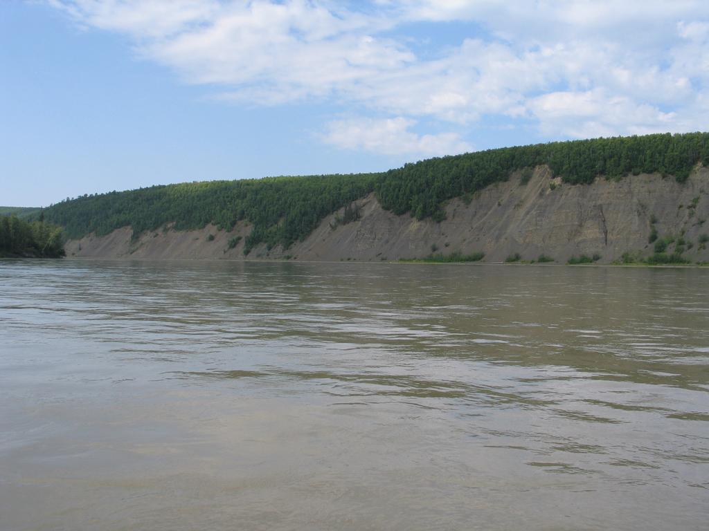Figure 2. Two typical peregrine cliff nesting habitats along the Middle Kuskokwim River.