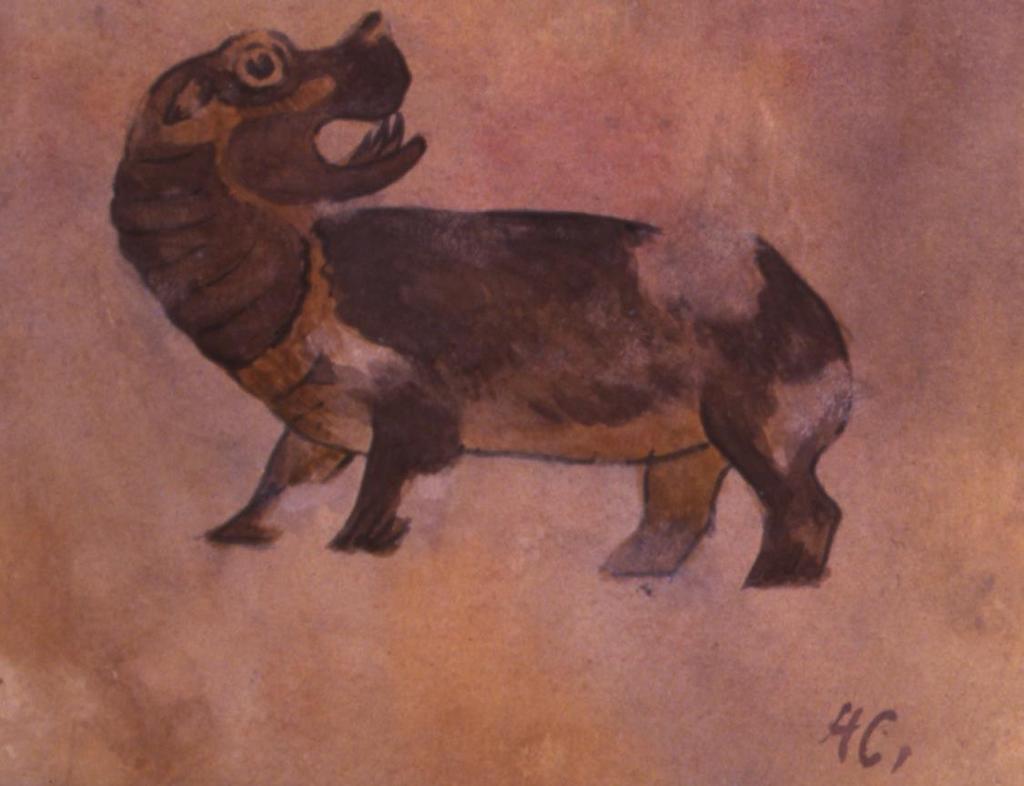 245) Detail of Hippopotamus from marshland scene