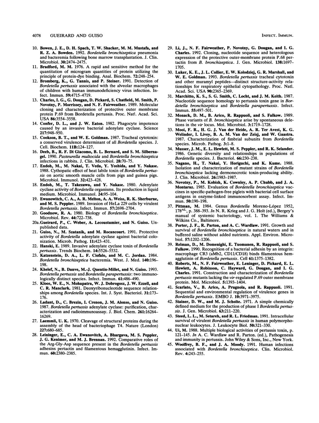 478 GUEIRARD AND GUISO 1. Bowen, J. E., D. H. Spach, T. W. Shacker, M. M. Mustafa, and R. Z. A. Bowden. 1992. Bordetella bronchiseptica pneumonia and bacteremia following bone marrow transplantation.