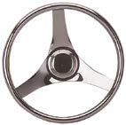 09 5 ea Steering Wheels fit standard 3/4 tapered shaft. THR SPOK STRING WHL Formed 304 Stainless Steel ulk isplay No. of Spokes ap Wt.(lb.) Std. Pack 230313 n/a 3 Stainless 13-1/2" 3/4" 3-1/2" 25 3.
