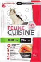 4 kg R300 FELINE CUISINE Kitten Food 1 kg 49 each Contains 39% protein and essential nutrients to meet the
