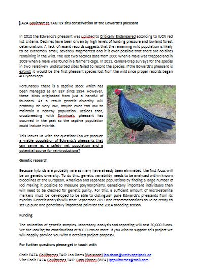 Edwards s pheasant recovery Again,