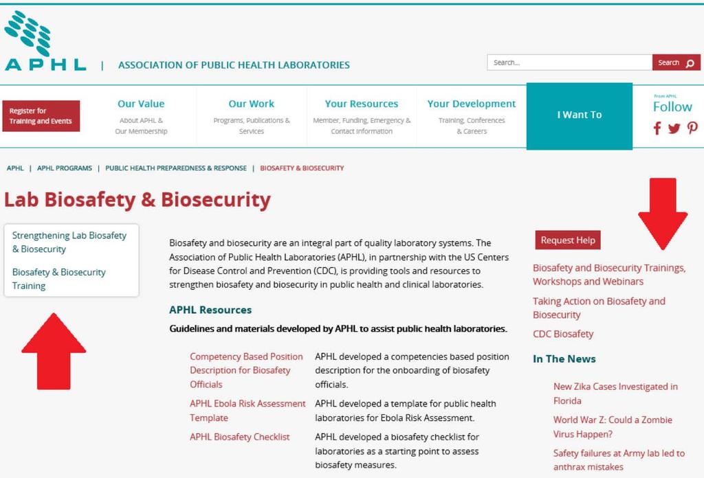 APHL Biosafety and Biosecurity Resources Please visit