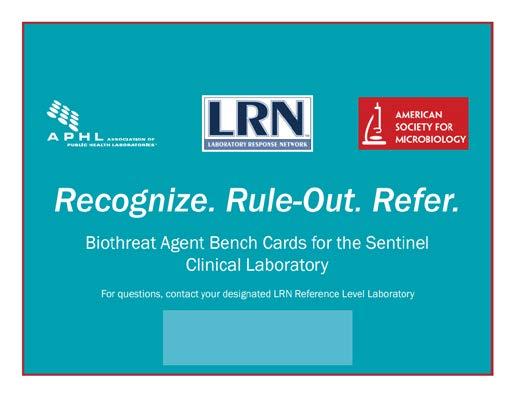 Additional Resources Biothreat Agent Bench Cards and