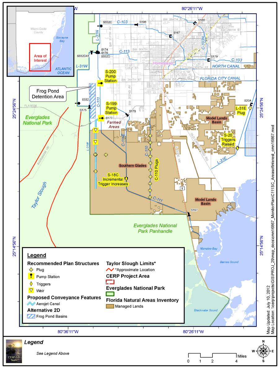 2.2 Figures CSSS PopD Southern Glades Model Lands Figure 2.1: Map of C-111 SCW Project Features.