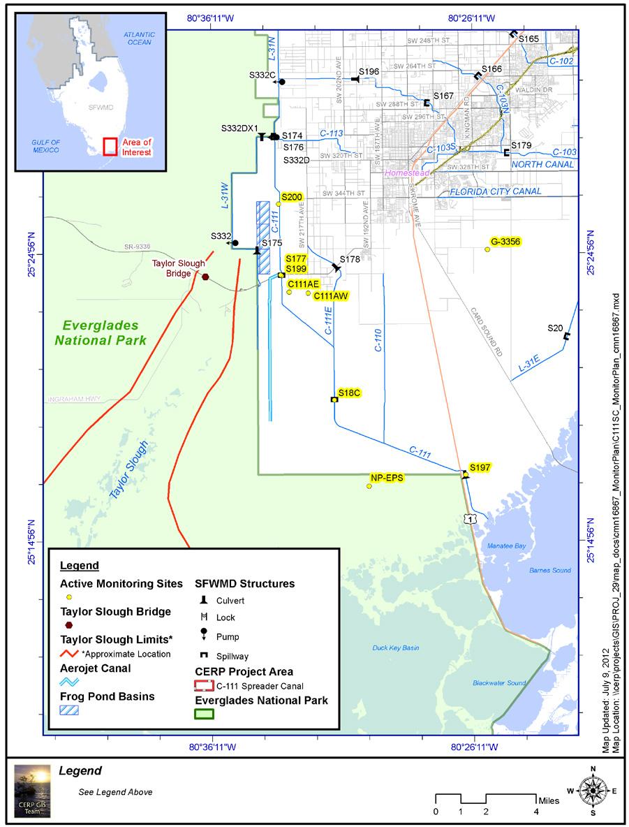 CSSS PopD Southern Glades Model Lands Figure 2.3: Map of C-111 SCW Project Monitoring Stations.
