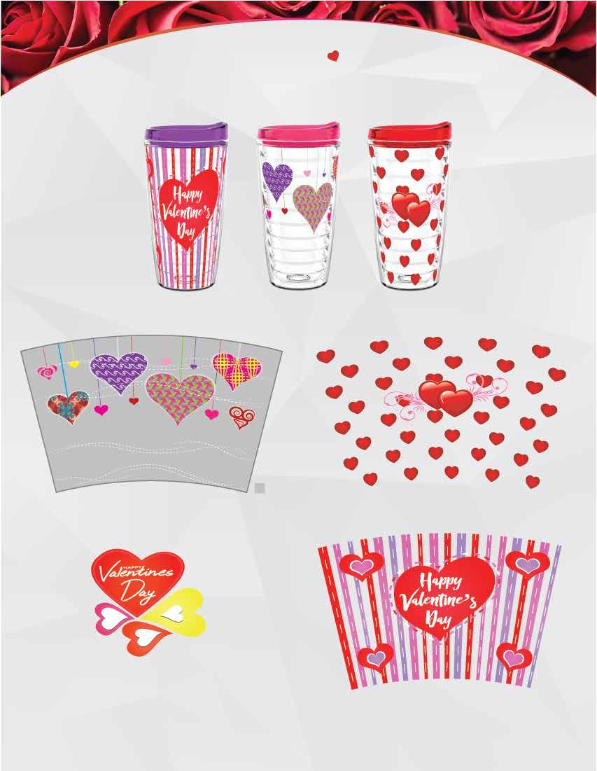 Valentine s Day Arts shown are available in all drinkware sizes: 12oz, 12oz Coffee Mug, 16oz, 22oz, 26 oz, and 22 oz Tritan