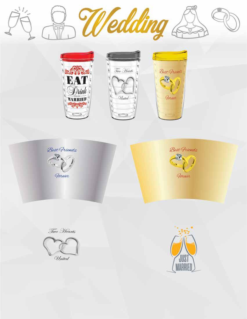 Arts shown are available in all drinkware sizes: 12oz, 12oz Coffee Mug, 16oz, 22oz, 26 oz, and 22 oz Tritan Bowl.
