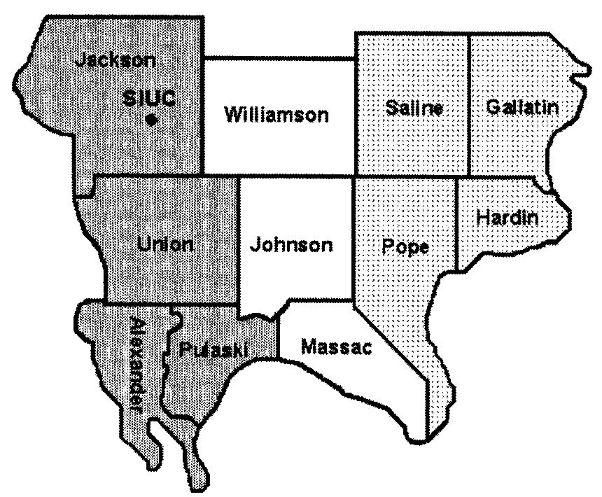 60 Florida Entomologist 83(1) March, 2000 Fig. 1. Southern Illinois map showing counties surveyed and the three collecting subareas. year (i.e., May-June, July-August, and September-October).