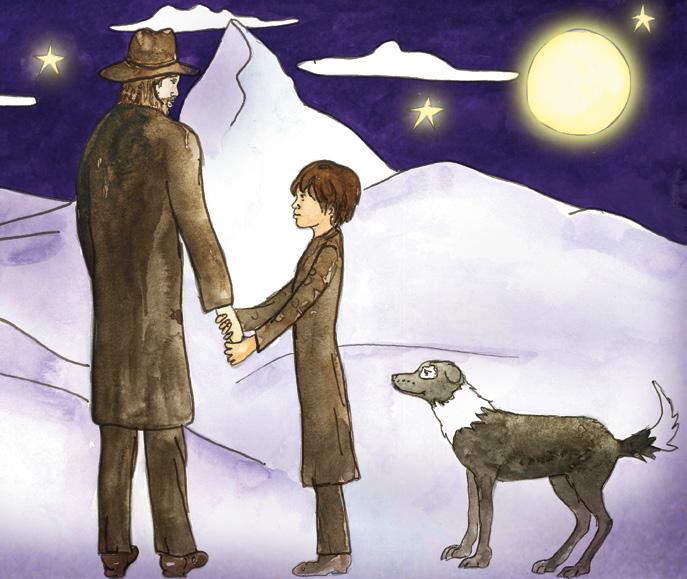 Taking his father s hand whilst his dog wagged her tail with love The boy told how the wolf had