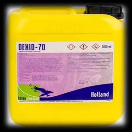 Dexid 70 Dexid-70 is a surface detergent sanitizer Composition Contains: Quarternary ammonium compounds70 mg.