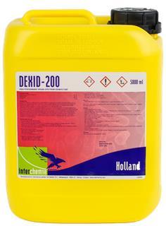 Dexid-200 Dexid-200 is a high performance broad-spectrum disinfectant Composition Contains per mi: Quaternary ammonium compounds Glutaraldehyde Isopropanol Pine oil 125 mg 50 mg. 130 mg. 3 mg.