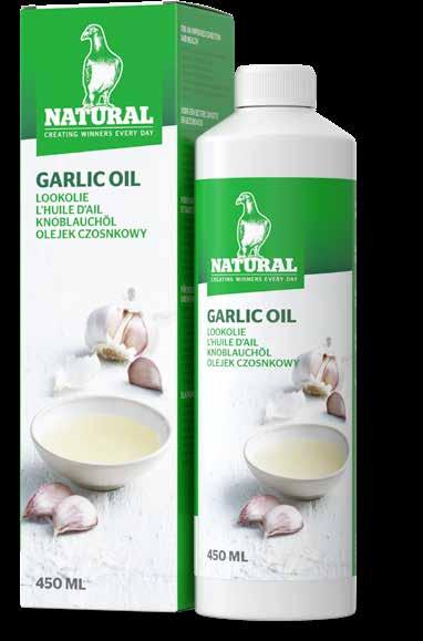 Natural Garlic Oil For improved condition and health of the racing pigeon Garlic is a plant that has been known and used for thousands of years for its exceptional properties.