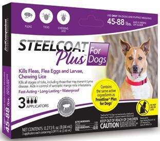 PARASITICIDES Introducing First Companion s SteelCoat Plus topicals for dogs & cats.