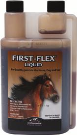 NUTRITIONAL SUPPLEMENTS FIRST-FLEX LIQUID A comprehensive liquid joint supplement for horse, dogs, and cats.