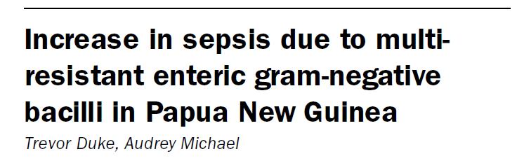 Between April 1998 and March 2000, multiresistant enteric gram negative sepsis